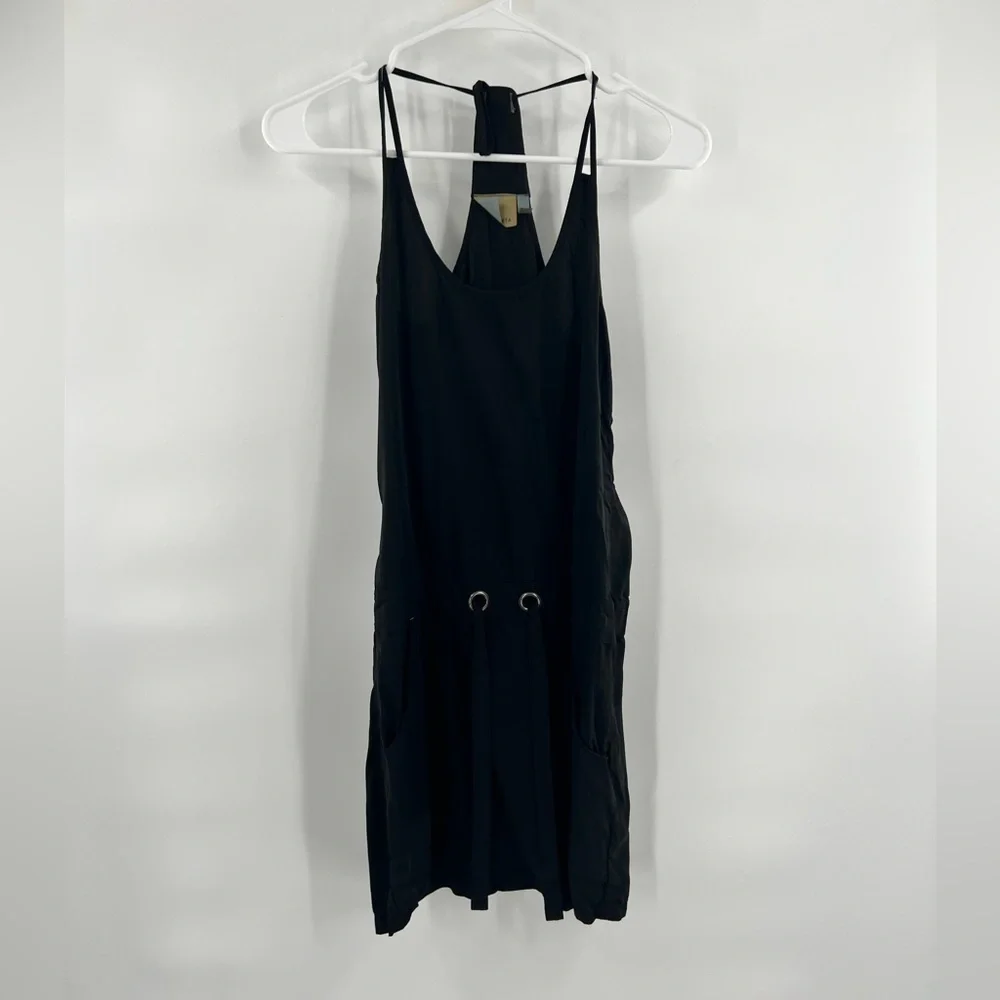 Athleta black halter dress with pockets size XS - Picture 2 of 11